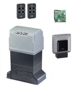 FAAC 844ERKIT-L Автоматика для откатных ворот 844ERKIT-L, комплект: привод, радиоприемник, 2 пульта, лампа