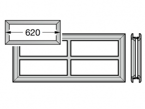 HORMANN 4004977 Рама кассетного остекления M2 (620 мм, мотив № 2), для двустенных секций ворот 42 мм