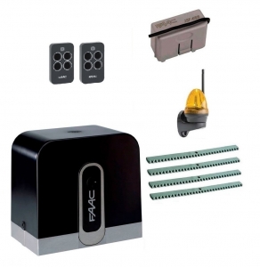 FAAC С720KIT-LK4 Автоматика для откатных ворот C720KIT-LK4, комплект: привод, радиоприемник, 2 пульта, лампа, 4 рейки
