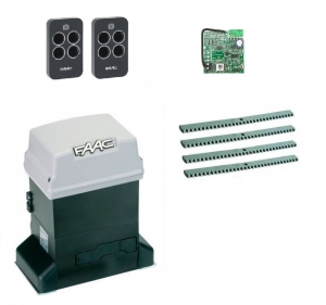 FAAC 746KIT-KR4 Автоматика для откатных ворот 746KIT-KR4, комплект: привод, радиоприемник, 2 пульта, 4 рейки