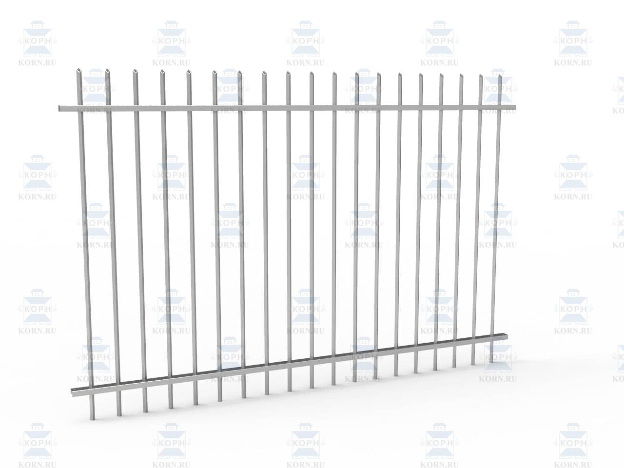 КОРН SZR/123/3000x2430  Решётчатый забор решётка из трубы 20х20 мм, секция 3000x2430 мм с шагом 123 мм