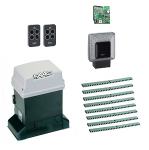 FAAC 746KIT-L8 Автоматика для откатных ворот 746KIT-L8, комплект: привод, радиоприемник, 2 пульта, лампа, 8 реек