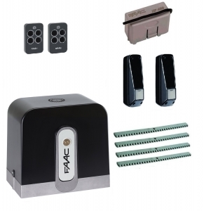 FAAC C721KIT-F4 Автоматика для откатных ворот C721KIT-F4, комплект: привод, радиоприемник, 2 пульта, фотоэлементы, 4 рейки