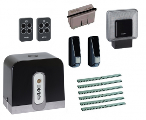 FAAC C721KIT FULL6 Автоматика для откатных ворот C721KIT FULL6, комплект: привод, радиоприемник, 2 пульта, фотоэлементы, лампа, 6 реек