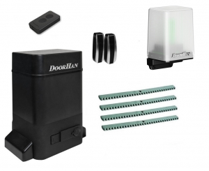 DOORHAN SL-1300PROKIT4 Автоматика для откатных ворот SLIDING-1300PROKIT4, комплект: привод, 4 рейки, фотоэлементы, лампа, пульт