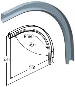 ALUTECH RE701HL - 402220210 Элемент радиусный левый RE701HL RAL9002 для подъёмных секционных ворот