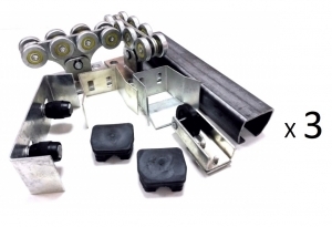 КОРН КУ-Эко-5-компл-3 Комплектующие для откатных (сдвижных) ворот весом до 400 кг или шириной до 3,5 м (3 набора-комплекта фурнитуры) 