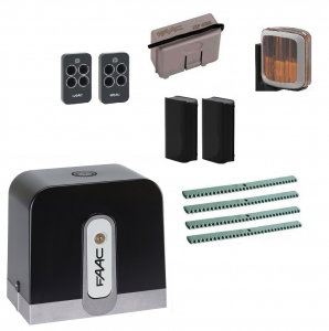 FAAC C721KIT FULL-A4 Автоматика для откатных ворот C721KIT FULL-A4, комплект: привод, радиоприемник, 2 пульта, фотоэлементы, лампа, 4 рейки