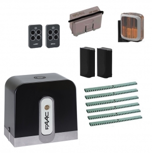 FAAC C721KIT FULL-A6 Автоматика для откатных ворот C721KIT FULL-A6, комплект: привод, радиоприемник, 2 пульта, фотоэлементы, лампа, 6 реек