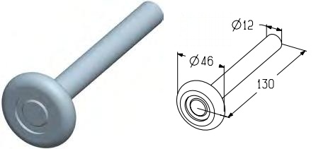 ALUTECH R-130-12-G - 401920200 Ролик ходовой R-130-12-G для подъёмных секционных ворот