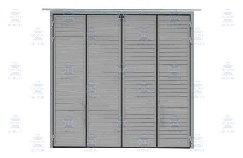 КОРН ВС-КР-СВУ-2-2-60 Складчатые ворота КОРН ангарные с зашивкой сэндвич-панелями толщиной 60 мм, тип 2+2, серия ВРС