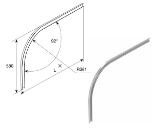 DOORHAN SPV1132 Изгиб горизонтальной направляющей R381 H580 L=3600 для подъёмных секционных ворот