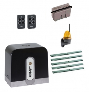FAAC С721KIT-LK5 Автоматика для откатных ворот C721KIT-LK5, комплект: привод, радиоприемник, 2 пульта, лампа, 5 реек