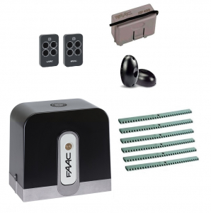 FAAC C721KIT-FK6 Автоматика для откатных ворот C721KIT-FK6, комплект: привод, радиоприемник, 2 пульта, фотоэлементы, 6 реек