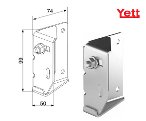 DOORHAN Y032N/RAL9003 Верхняя опора регулируемая ПРАВАЯ / ЛЕВАЯ для станд.подъема ворот YETT без роликодержателя RAL9003 для подъёмных секционных ворот