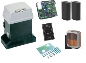 FAAC 844KIT-K2 Автоматика для откатных ворот 844KIT-K2, комплект: привод, фотоэлементы, лампа, пульт, радиоприемник