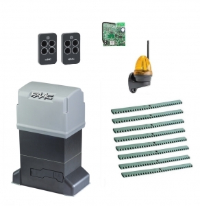 FAAC 844ERKIT-LK8 Автоматика для откатных ворот 844ERKIT-LK8, комплект: привод, радиоприемник, 2 пульта, лампа, 8 реек