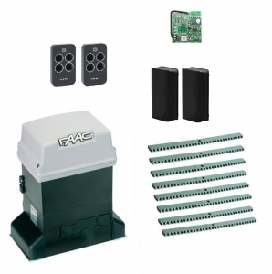 FAAC 746KIT-FA8 Автоматика для откатных ворот 746KIT-FA8, комплект: привод, радиоприемник, 2 пульта, фотоэлементы, 8 реек