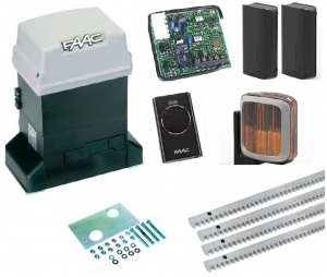 FAAC 844KIT-K4 Автоматика для откатных ворот 844KIT-K4, комплект: привод, рейка, фотоэлементы, лампа, пульт, радиоприемник
