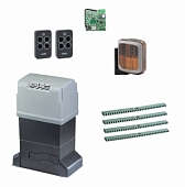 Автоматика для откатных ворот 844ERKIT-LA4, комплект: привод, радиоприемник, 2 пульта, лампа, 4 рейки