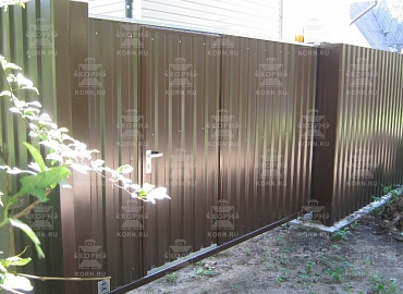 Откатные ворота серии КЛАССИК с врезной калиткой