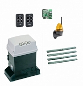 Автоматика для откатных ворот 746KIT-LK4, комплект: привод, радиоприемник, 2 пульта, лампа, 4 рейки